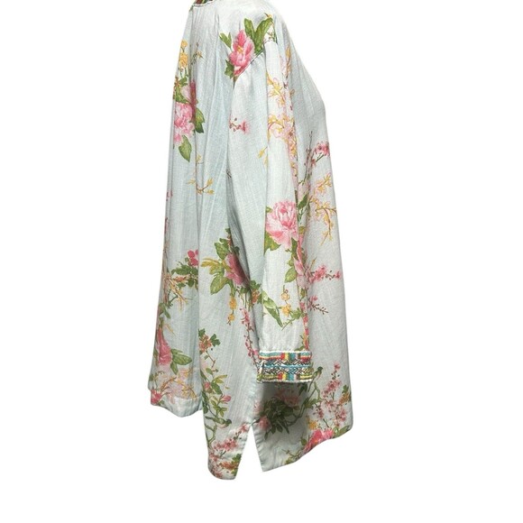 Soft Surroundings Womens Merielle Boho Floral Embroidered Tunic Blouse Size 3X - Picture 2 of 9